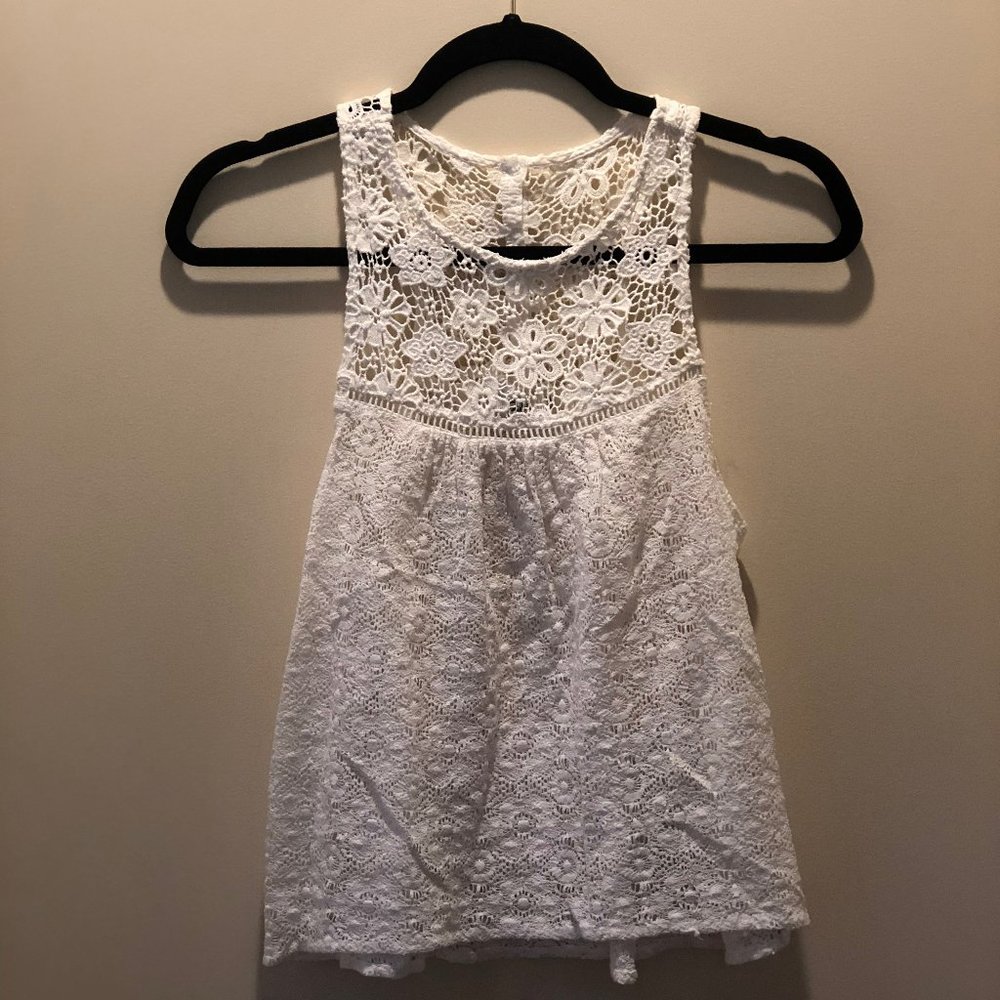 Abercormbie White Lace Tank Top